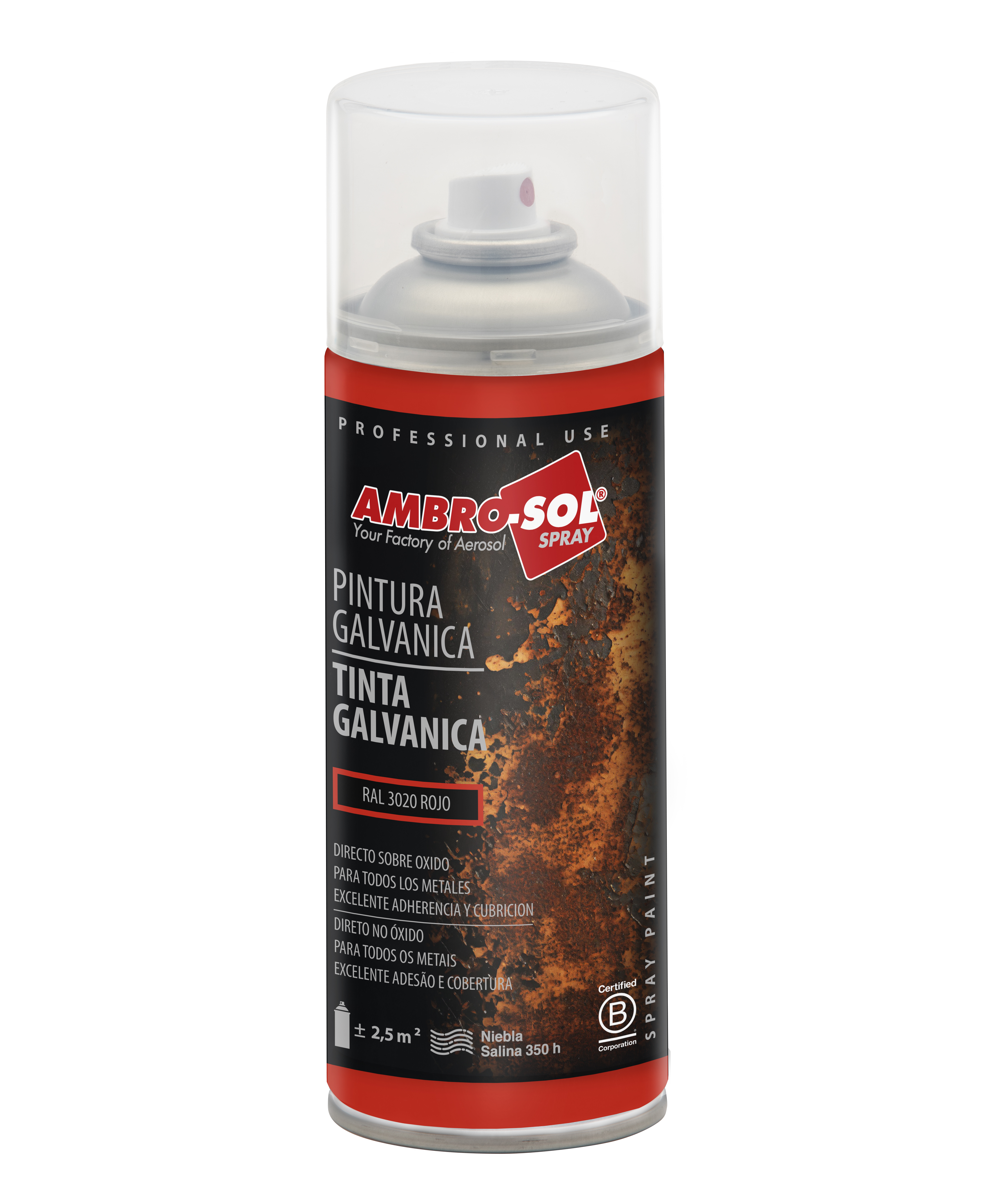 Pintura Galvánica 400 ml RAL 3020 ROJO TRAFICO